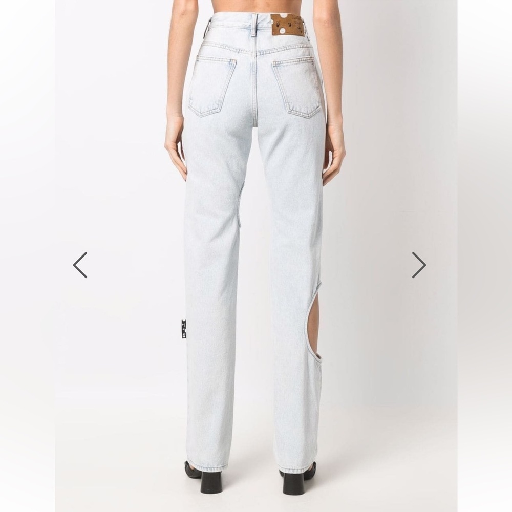 Off White Meteor Cut-Out Light Blue Women's Jeans - Picture 3 of 12